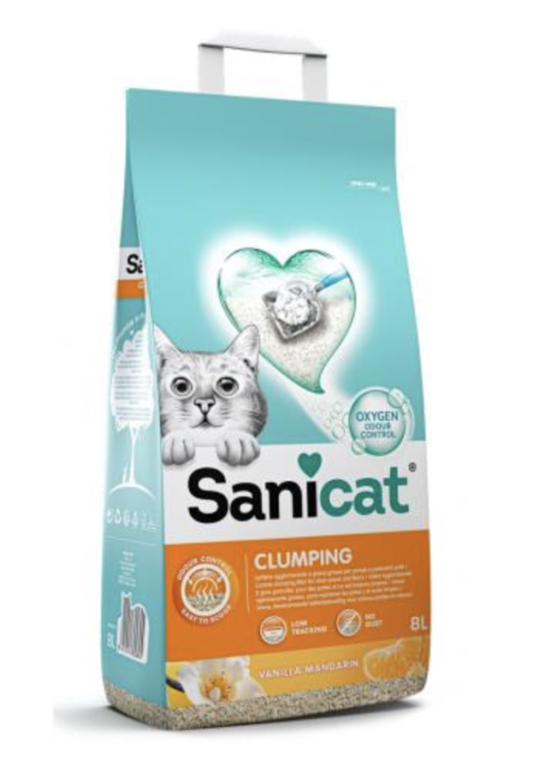 Sanicat Macskaalom Clumping Vanília & Mandarin Csomósodó Bentonit 8l
