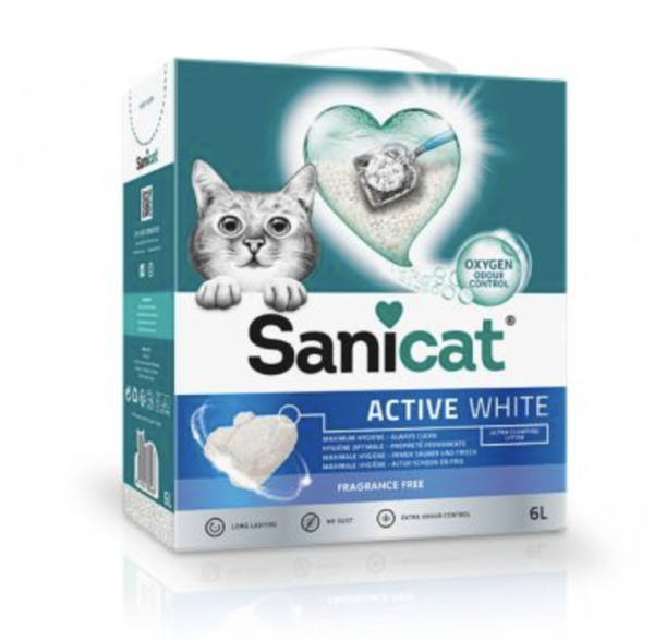 Sanicat Macskaalom Active White Ultra Csomósodó Fehér Bentonit 6l