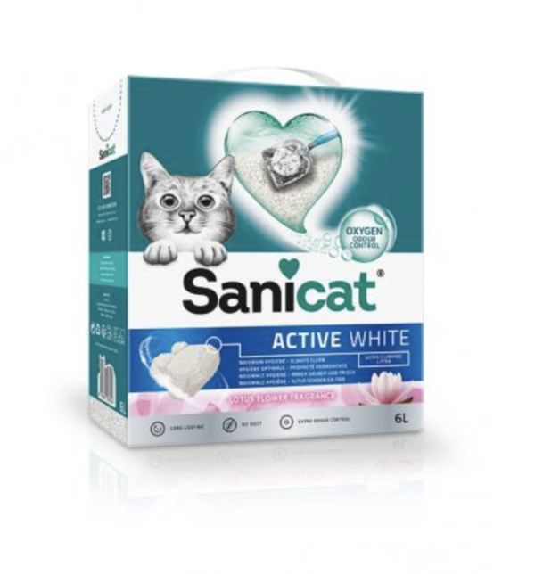 Sanicat Macskaalom Active White Lotus Flower Ultra Csomósodó Fehér Bentonit 6l