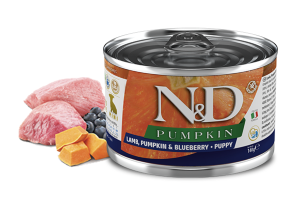 N&D Dog Pumpkin Konzerv Bárány & Áfonya Sütőtökkel Puppy Mini 140g