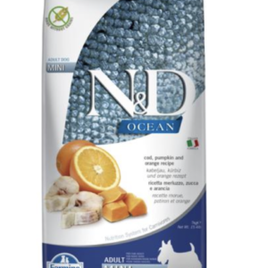 N&D Dog Ocean Tőkehal & Narancs és Sütőtök Adult Mini 7kg