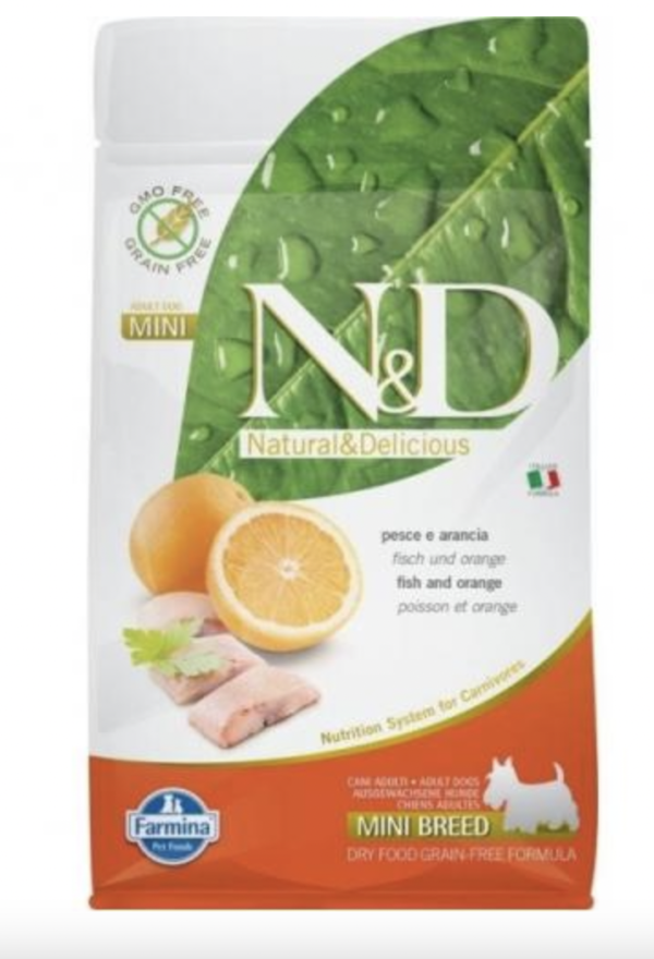 N&D Dog Grain Free Hal & Narancs Adult Mini 7kg