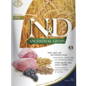 N&D Dog Ancestral Grain bárány,tönköly,zab&áfonya adult mini 7kg