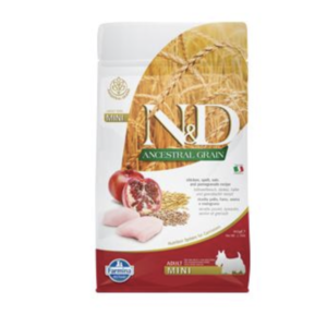 N&D Dog Ancestral Grain csirke, tönköly, zab&gránátalma adult mini 800g