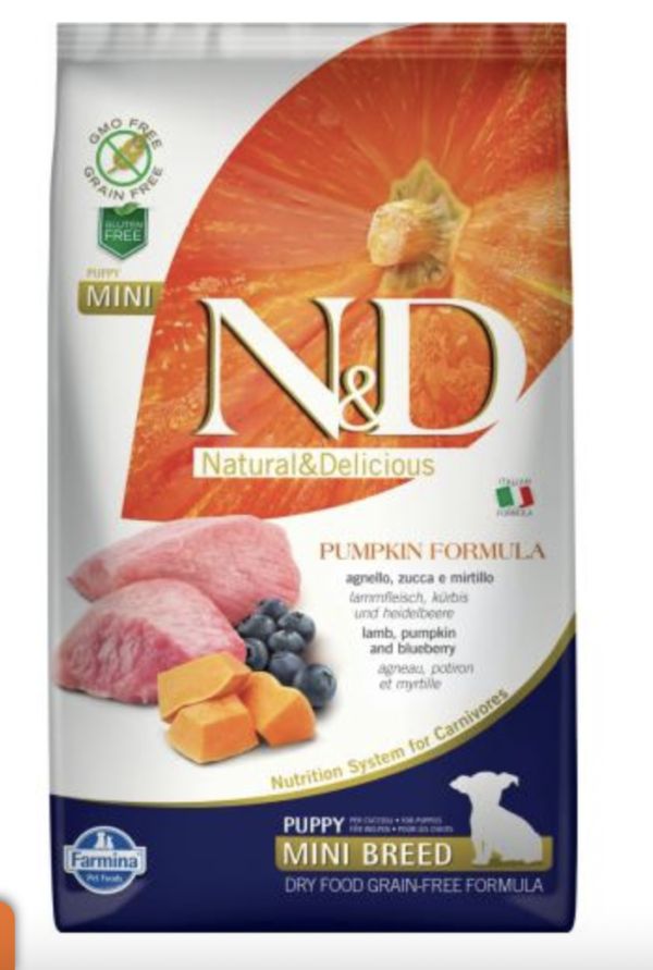 N&D Dog Grain Free Bárány & Áfonya Sütőtökkel Puppy Mini 2,5kg