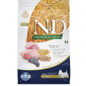 N&D Dog Ancestral Grain bárány, tönköly, zab&áfonya adult mini 800g