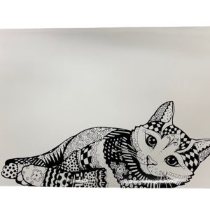 Trixie Tál Alátét Macska Motívummal 44x28cm Fehér / Fekete