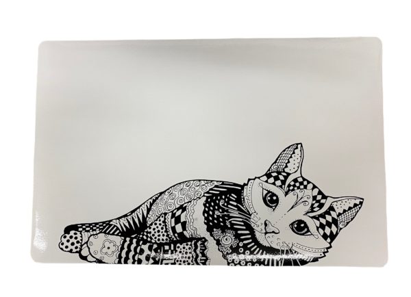 Trixie Tál Alátét Macska Motívummal 44x28cm Fehér / Fekete
