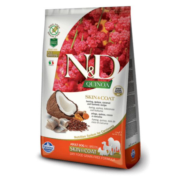 N&D Dog Quinoa Skin&coat hering&coconut adult mini 800g