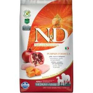 N&D Dog Grain Free Csirke & Gránátalma Sütőtökkel Adult Medium & Maxi 2,5kg