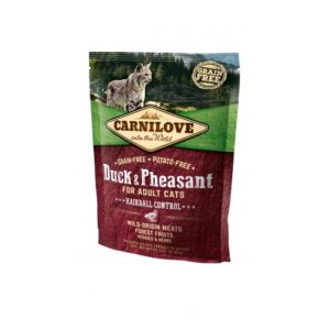 Carnilove Cat Adult Duck & Pheasant Hairball Control- Kacsa és Fácánhússal 400g
