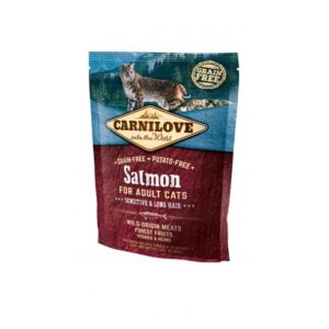Carnilove Cat Adult Salmon Sensitive & Long Hair- Lazachússal 400g