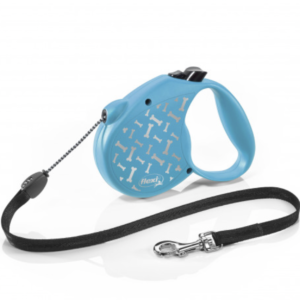 Standard Bone Flexi Zsinóros Póráz M Méret 5m, 20kg-ig (Kék, Csontmintás)