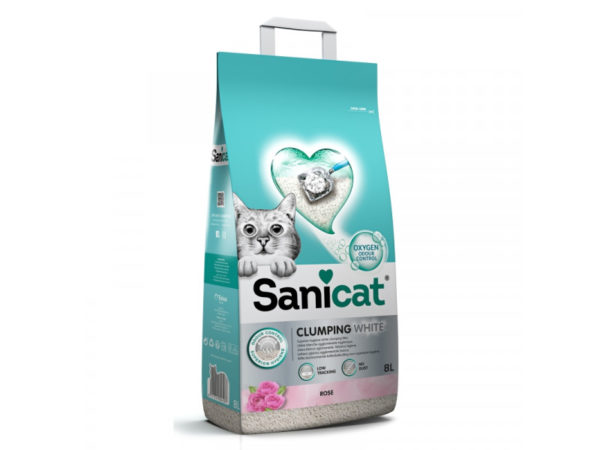 Sanicat macskaalom Clumping White rose fehér csom. bentonit 8l