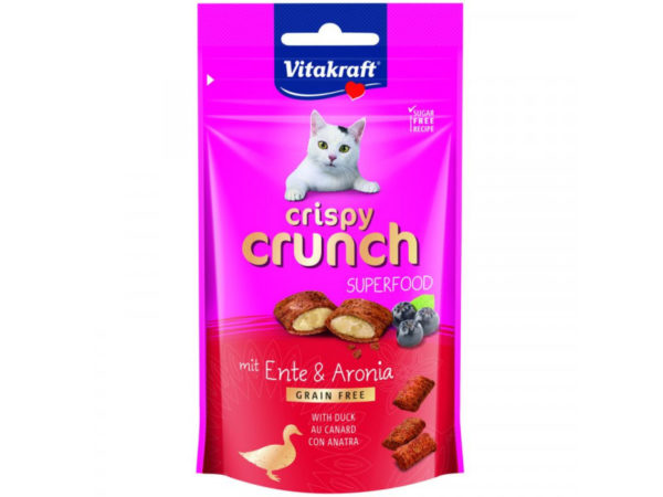 Vitakraft Crispy Crunch Macska Jutalomfalat Superfood Kacsa & Feketeberkenye 60g