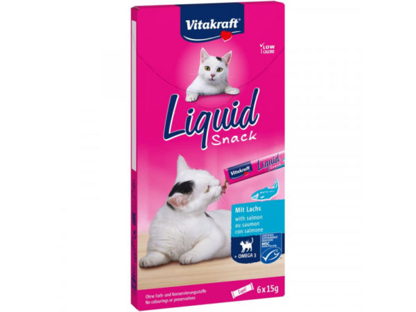 Vitakraft Macska Folyékony Jutalomfalat Omega-3 & Lazaccal 6x15g