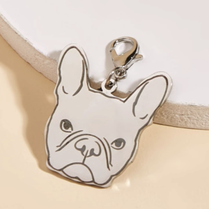 Francia bulldog pofi medál nyakörvre