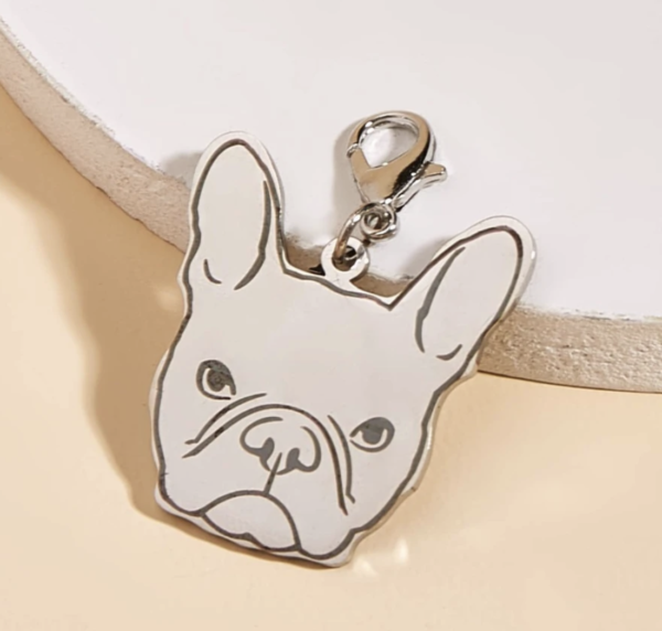 Francia bulldog pofi medál nyakörvre