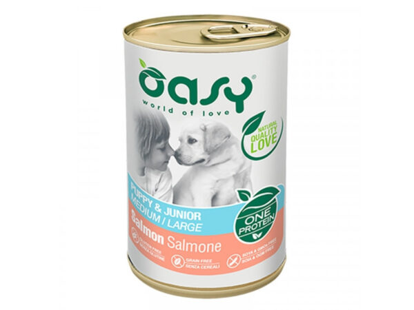 Oasy Dog Konzerv OP Puppy&Junior Medium/Large Salmon 400g