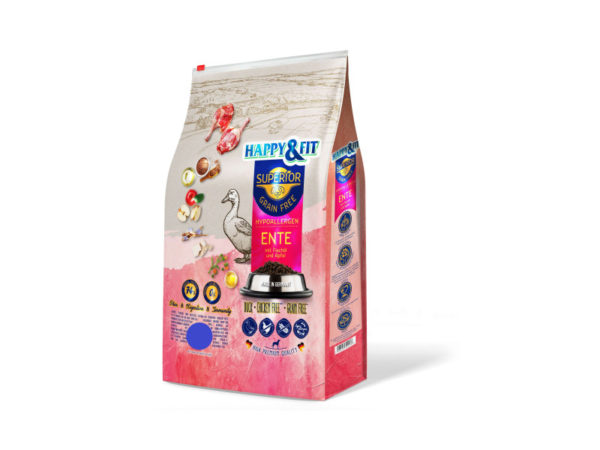 Happy&Fit Superior GF Hypo Kacsával, halolajjal és almával 2,5kg