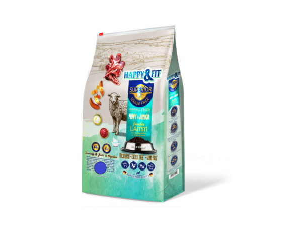 Happy&Fit Superior Hipoallergén GF Puppy&Junior Friss bárány, édesburgonyával 2,5kg