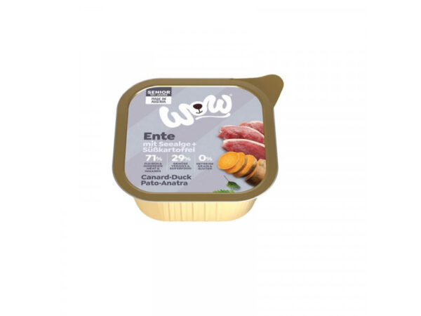 WOW Dog Alutálka Senior Kacsa 150g