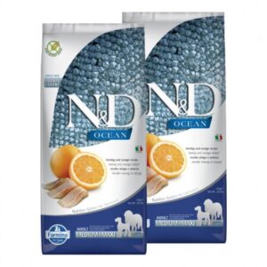 N&D Dog Ocean Hering & Narancs Adult Medium & Maxi 2 x 12kg