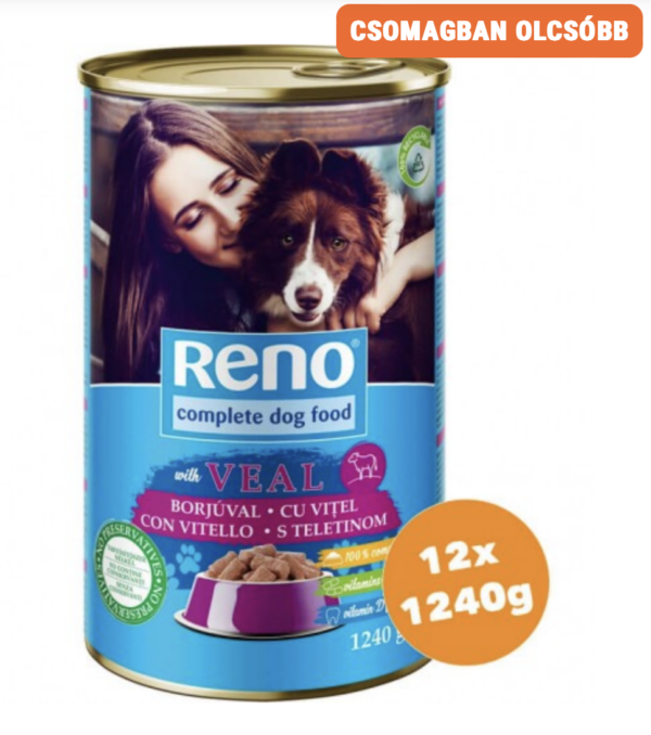 Reno Konzerv Kutya Borjú 12x1240g
