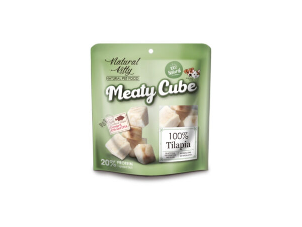 Natural Kitty Meaty Cube 100% Tilápia Hallal 60g