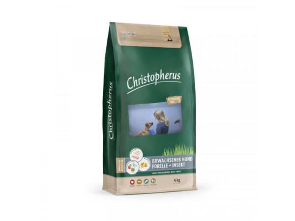 Christopherus Dog Adult Grain Free Pisztráng és rovar Small&medium 4kg