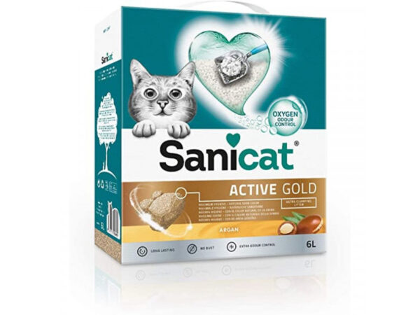 Sanicat macskaalom Active Gold Argan ultra csomós. Cabanas bentonit 6l