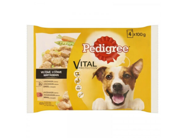 Pedigree Alutasakos 4-Pack Adult Csirke&zöldség, Marha&zöldség 100g