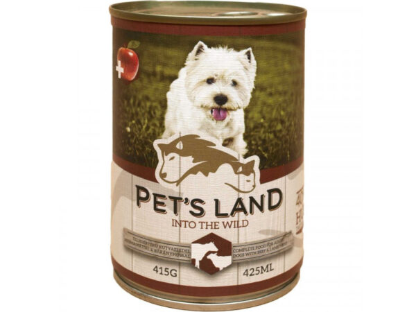 Pet s Land Dog Konzerv Marhamáj-Bárányhús almával 415g