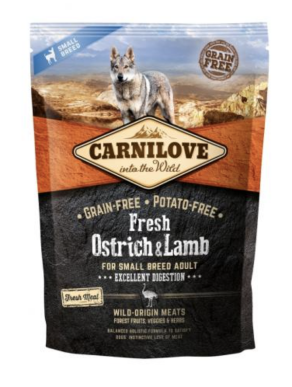 Carnilove Fresh Adult Dog Small Ostrich & Lamb Excellent Digestion- Strucc és Bárányhússal