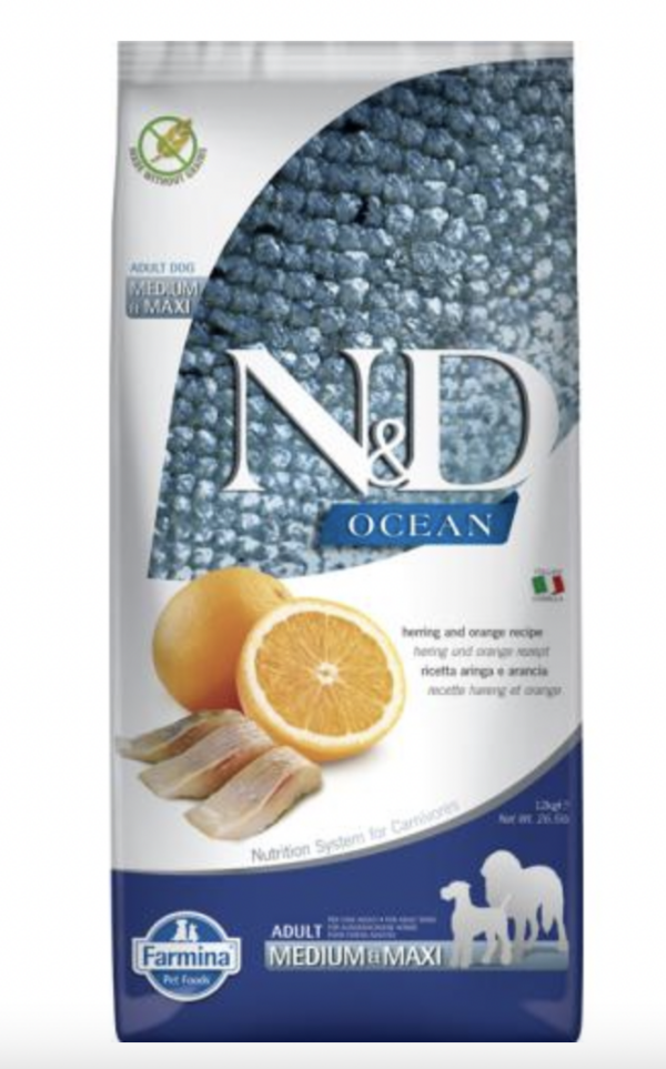 N&D Dog Ocean Hering & Narancs Adult Medium/Maxi