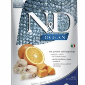 N&D Dog Ocean Tőkehal, Sütőtök & Narancs Adult Medium/Maxi