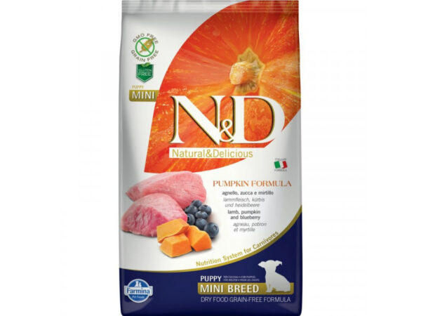 N&D Dog Grain Free bárány&áfonya sütőtökkel puppy mini