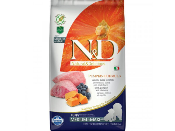 N&D Dog Grain Free bárány&áfonya sütőtökkel puppy medium/maxi