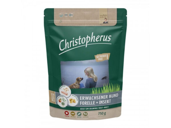 Christopherus Dog Adult Grain Free Pisztráng és rovar Small&medium