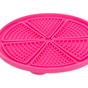 Snack tálca szilikon, tapadó koronggal, kerek, 18cm, rózsaszín