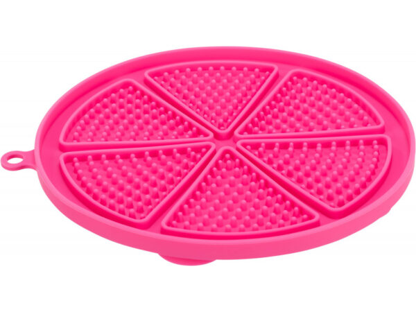 Snack tálca szilikon, tapadó koronggal, kerek, 18cm, rózsaszín