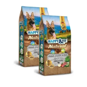 Happy&Fit Natural Adult Lamm & Reis (Felnőtt Kutyáknak, Bárány és Rizs) 2x12kg