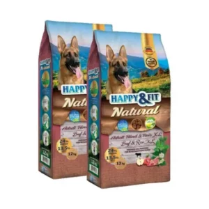 Happy&Fit Natural Adult Rind & Reis XL 2x12kg