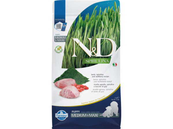 N&D Spirulina Dog bárány puppy medium/maxi 2kg