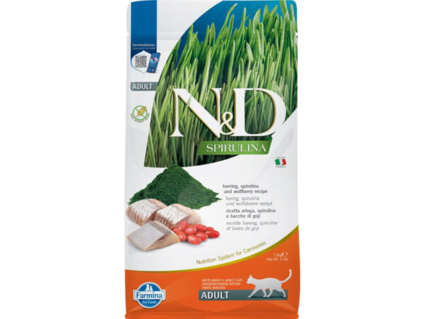N&D Spirulina Cat Adult hering 1,5kg
