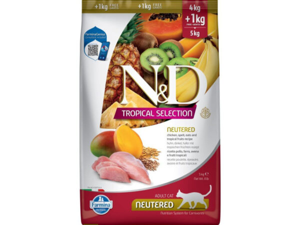 N&D Tropical Selection Cat Chicken Neutered Adult 4+1kg