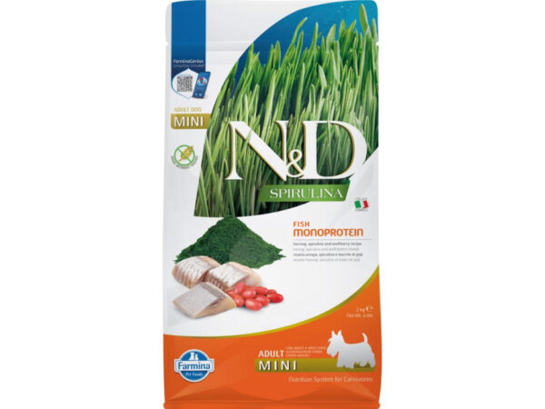 N&D Spirulina Dog hering adult mini 2kg