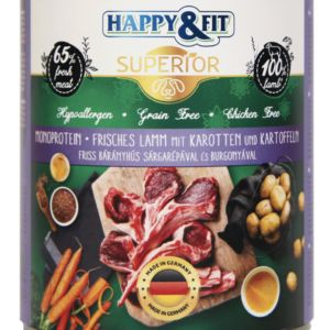 Happy&Fit Superior Dog konzerv friss bárányhús sárgarépával, burgonyával