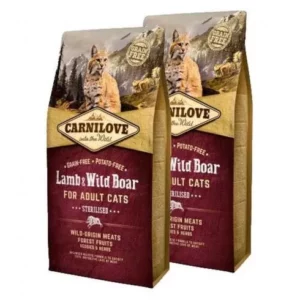 Carnilove Cat Adult Lamb & Wild Boar Sterilised- Bárány & Vaddisznóhússal 2x6kg