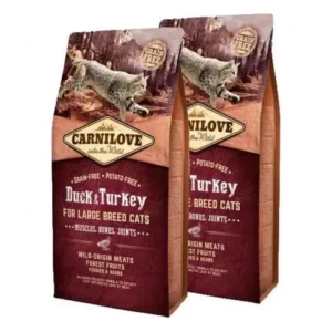 Carnilove Cat Duck & Turkey Large Breed – Muscles, Bones, Joints Kacsa és Pulykahússal 2x6kg